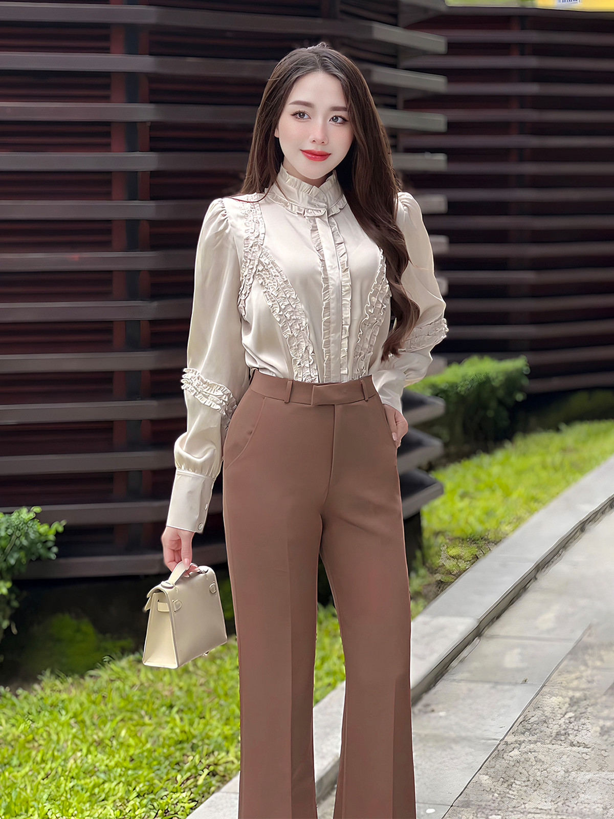 ÁO SƠ MI CAO CỔ DÀI TAY HI0009