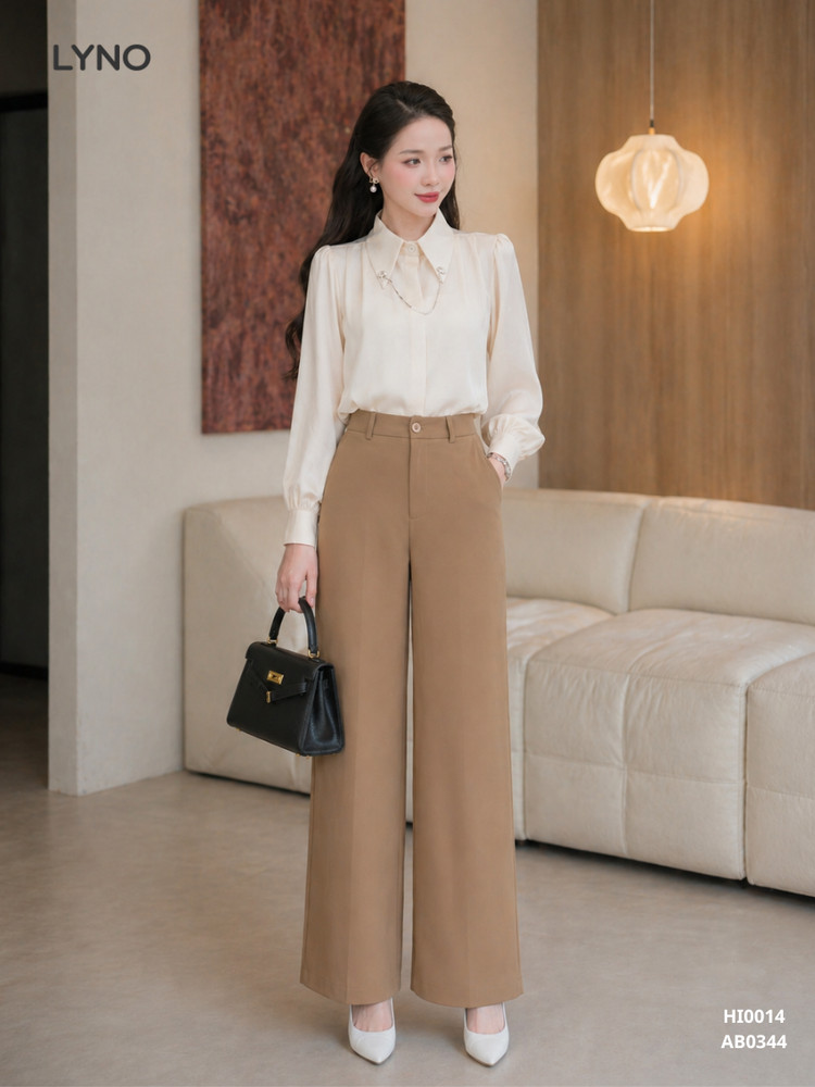 QUẦN DÀI ỐNG SUÔNG RỘNG AB0344 Nâu Đậm