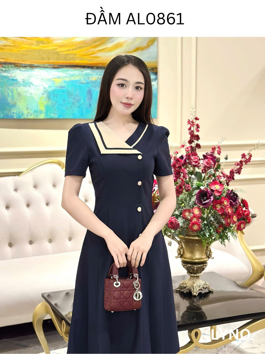 ĐẦM DÀI CỔ VUÔNG AL0861