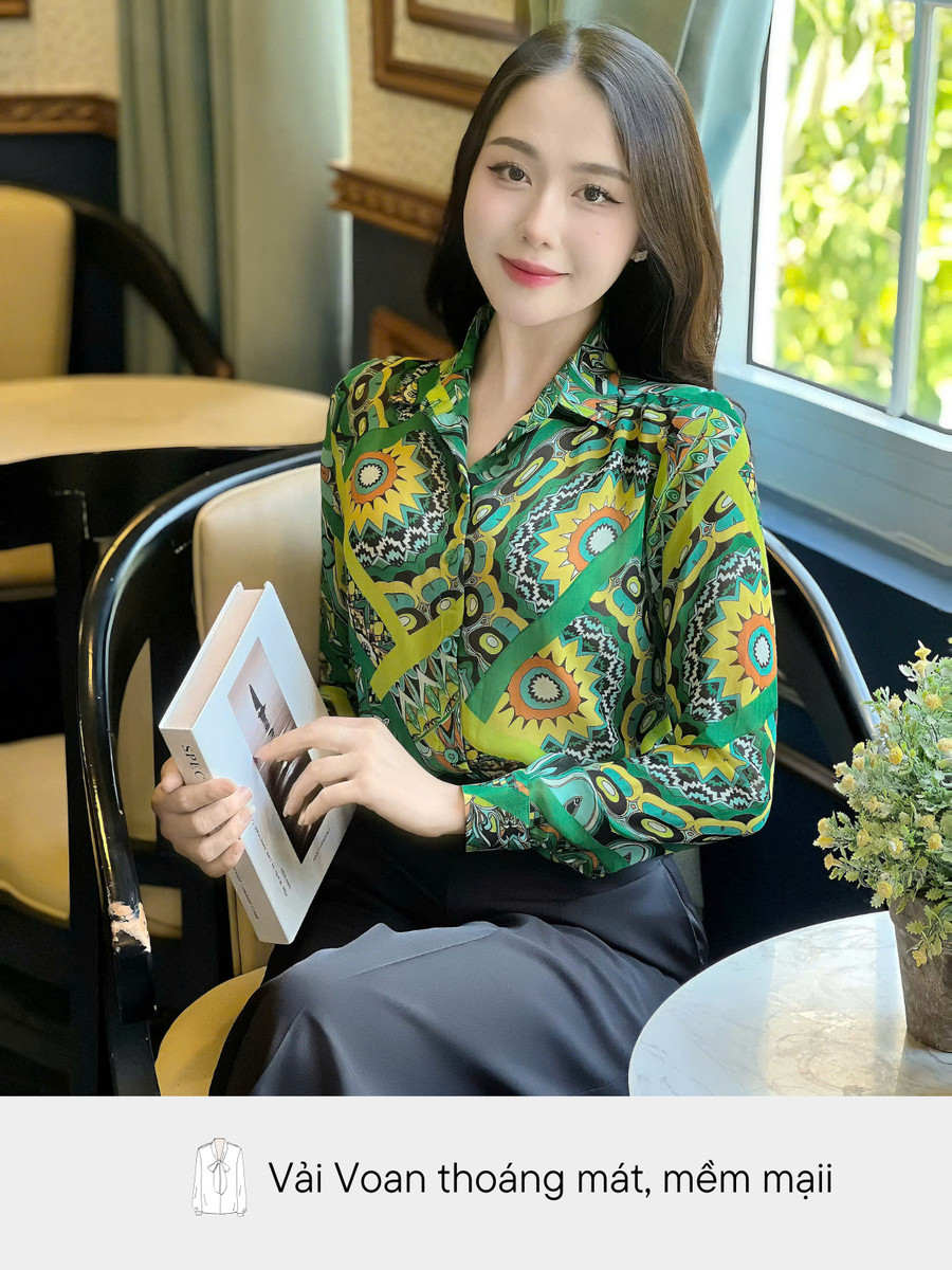 ÁO SƠ MI IN HỌA TIẾT AB0487