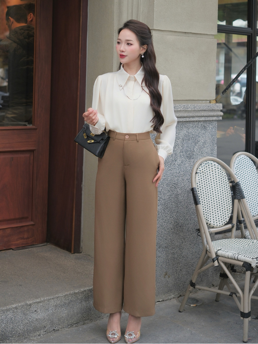 ÁO SƠ MI CỔ ĐÍNH DÂY HI0014