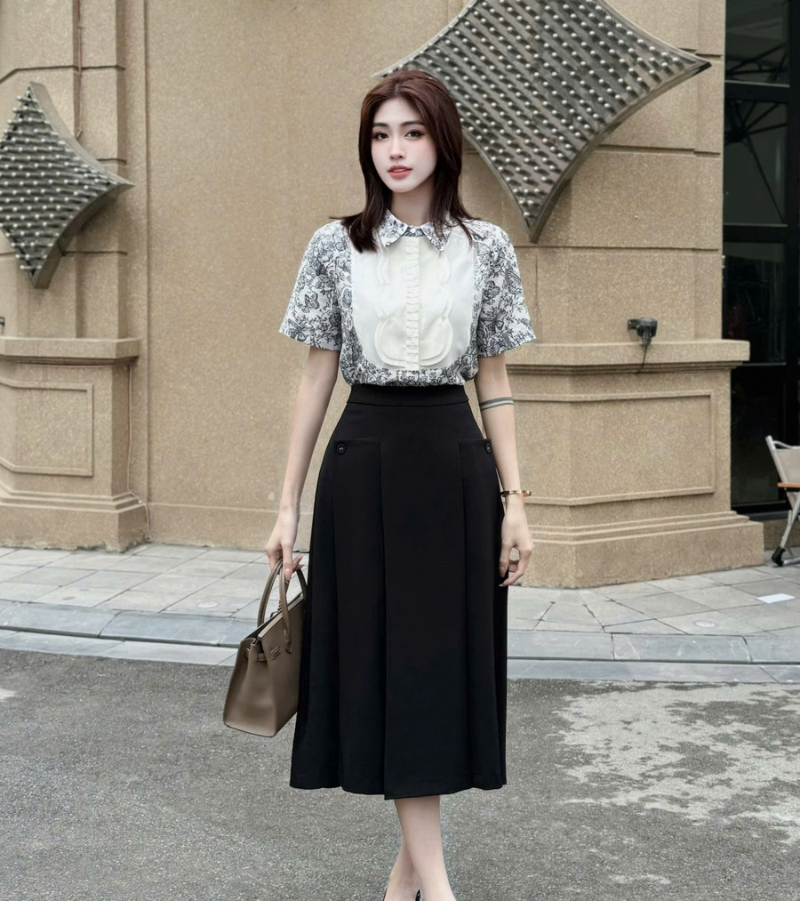 SƠ MI HỌA TIẾT BƯỚM ĐÊM CỔ ĐIỂN AL0990