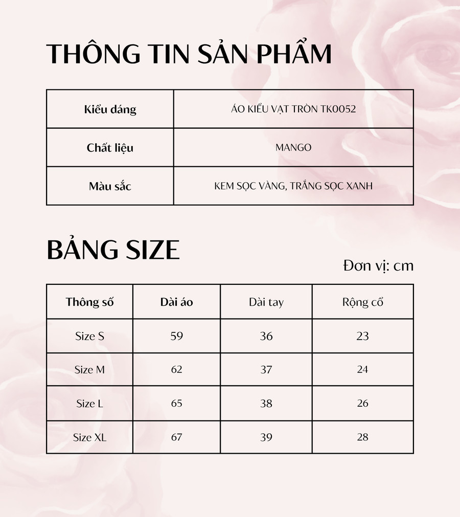 ÁO VẠT TRÒN TK0052