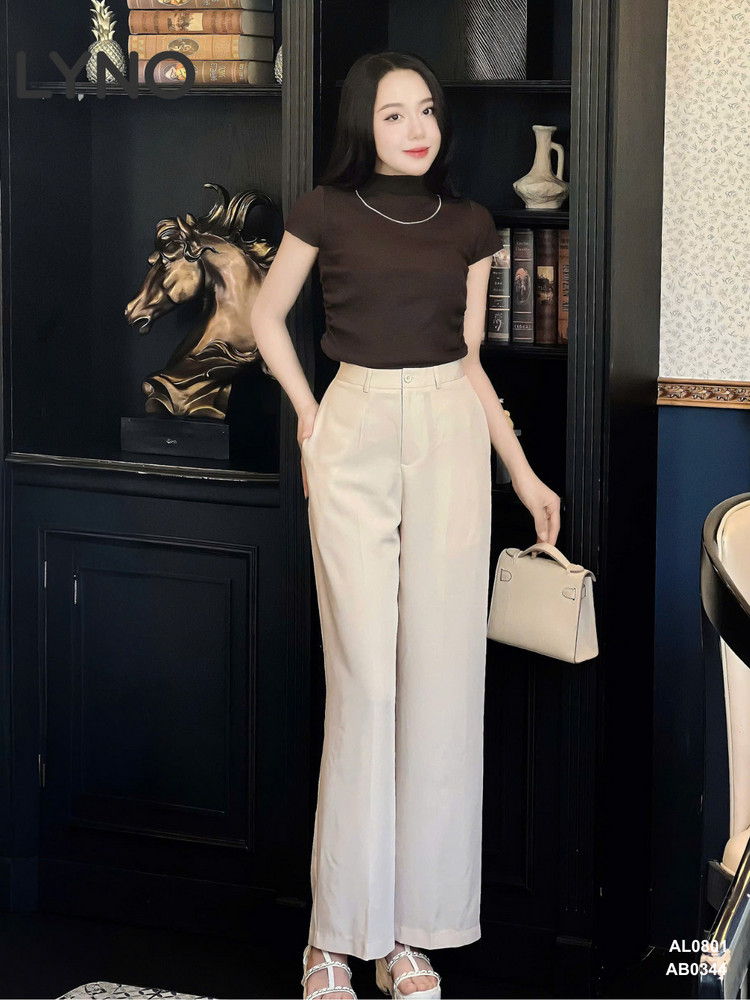 QUẦN DÀI ỐNG SUÔNG RỘNG AB0344 Kem