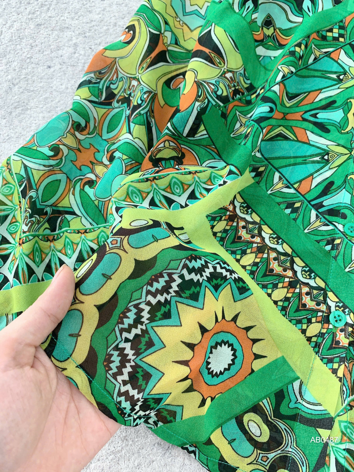 ÁO SƠ MI IN HỌA TIẾT AB0487