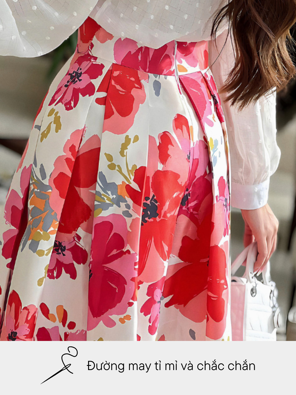 CHÂN VÁY XẾP LY IN HOA TK0056