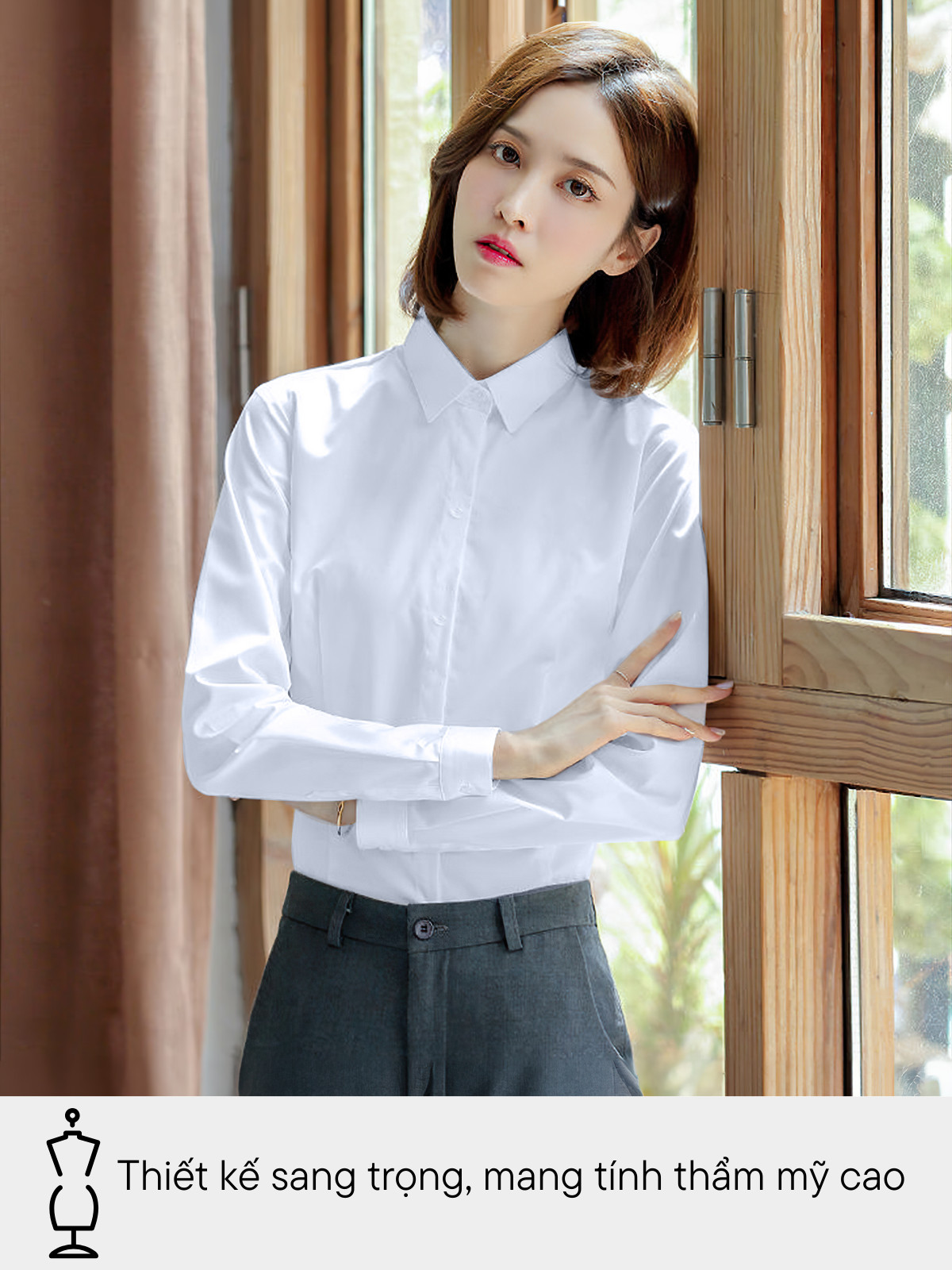 ÁO SƠ MI TAY DÀI BIG SIZE CHIẾT EO AB0480
