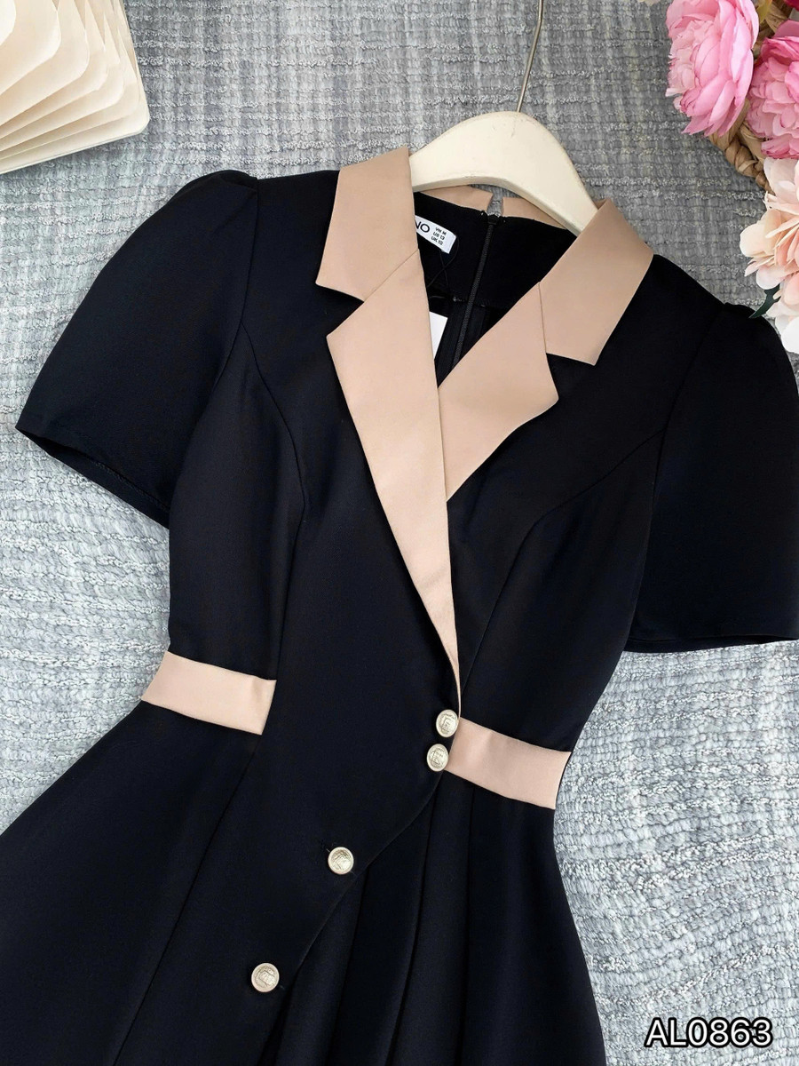 ĐẦM VEST CỔ PHỐI AL0863