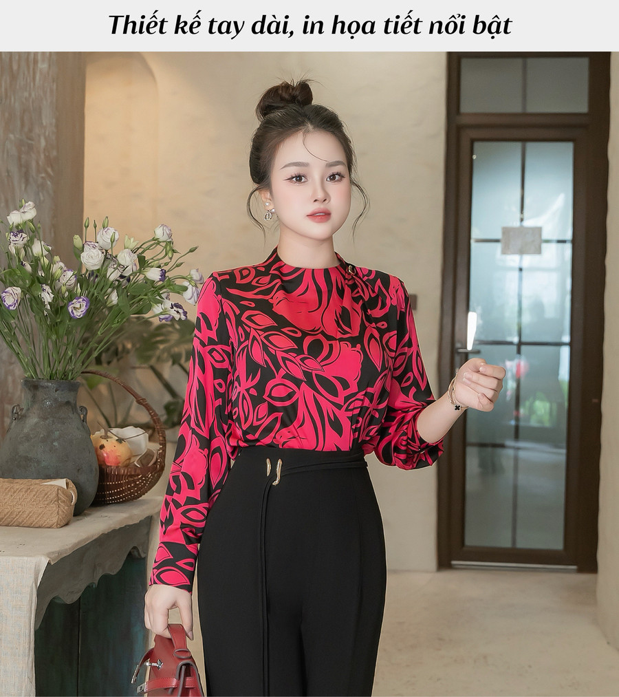 ÁO LỤA HỌA TIẾT AB0513