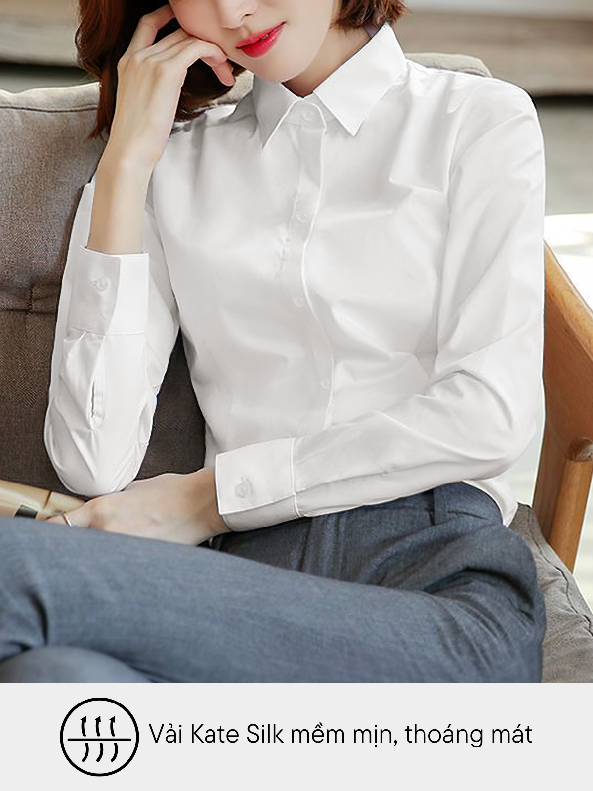 ÁO SƠ MI TAY DÀI BIG SIZE CHIẾT EO AB0480