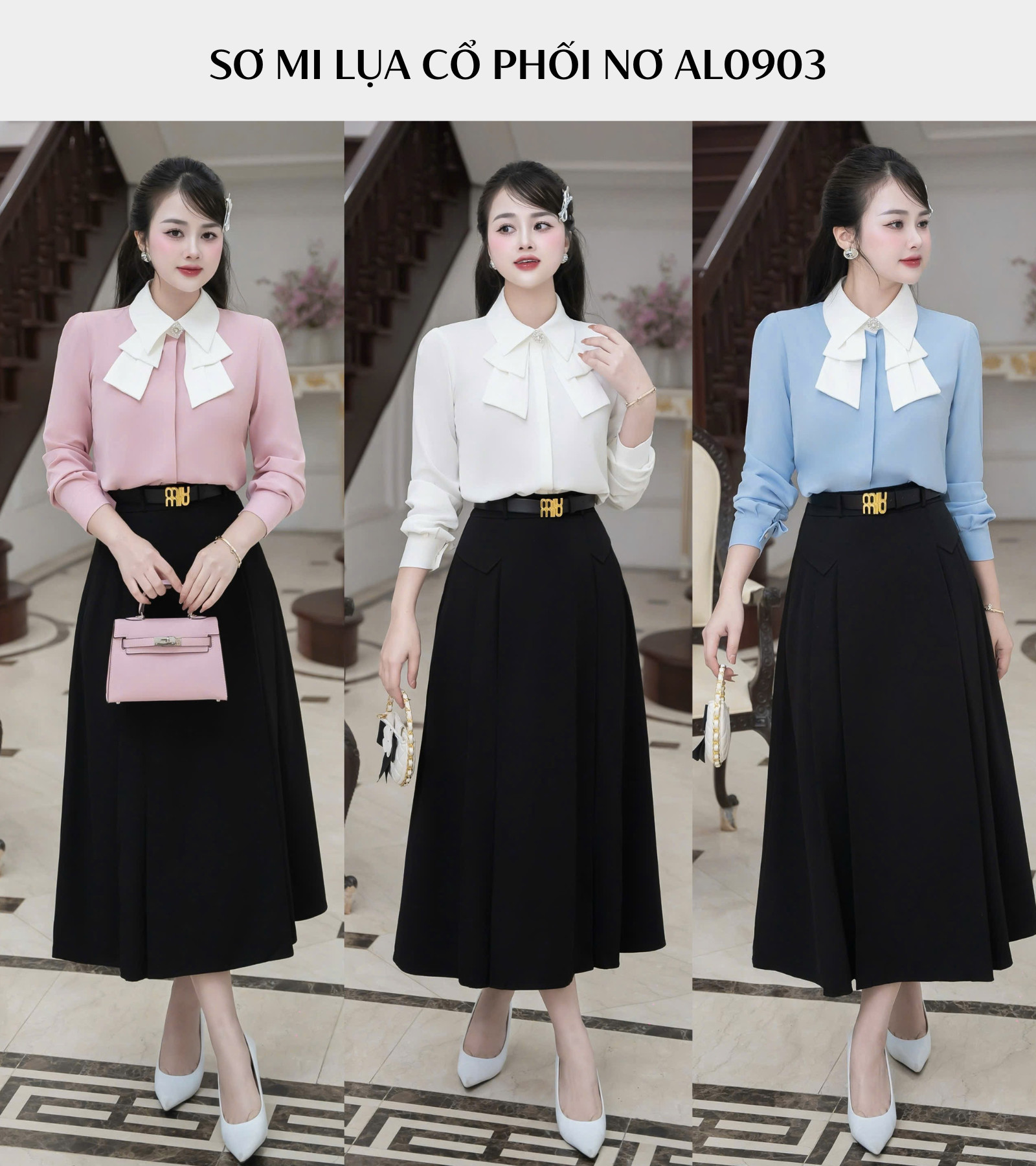 ÁO SƠ MI CỔ KIỂU TAY DÀI AL0903