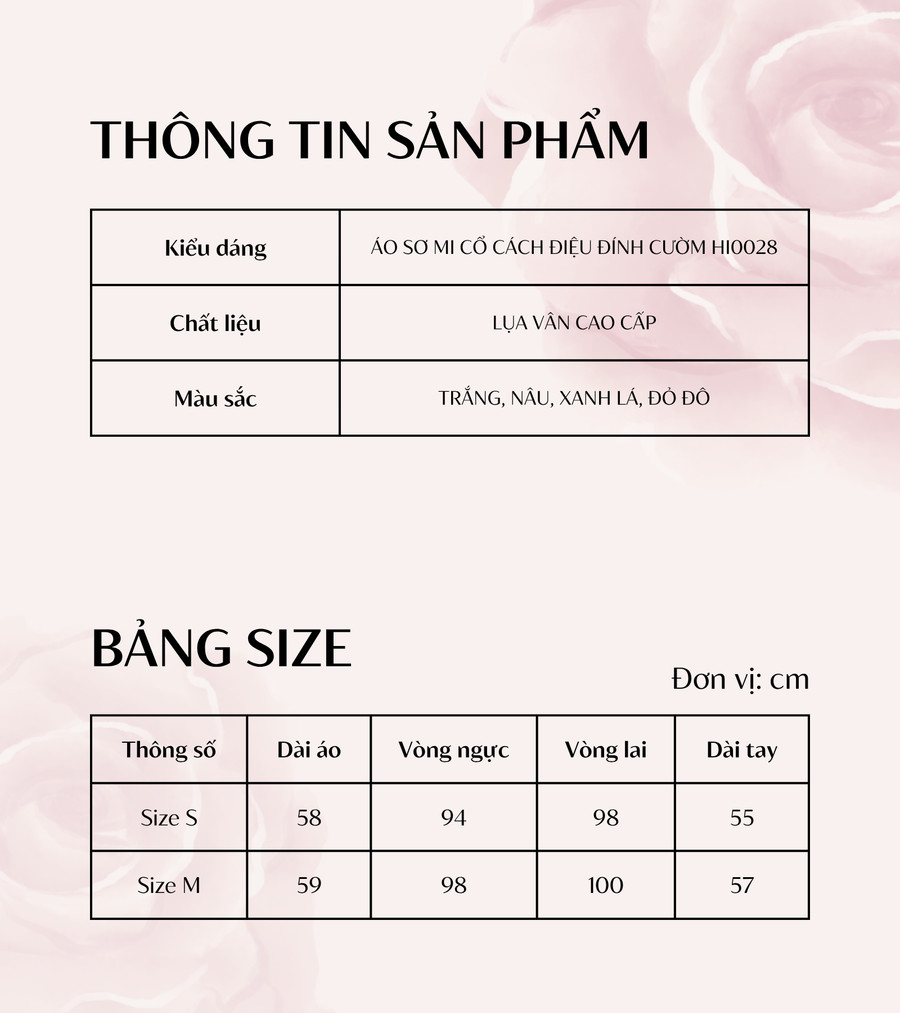 ÁO SƠ MI LỤA HAI NƠ PHẦN TRƯỚC LÁ CỔ ĐÍNH CƯỜM HI0028 