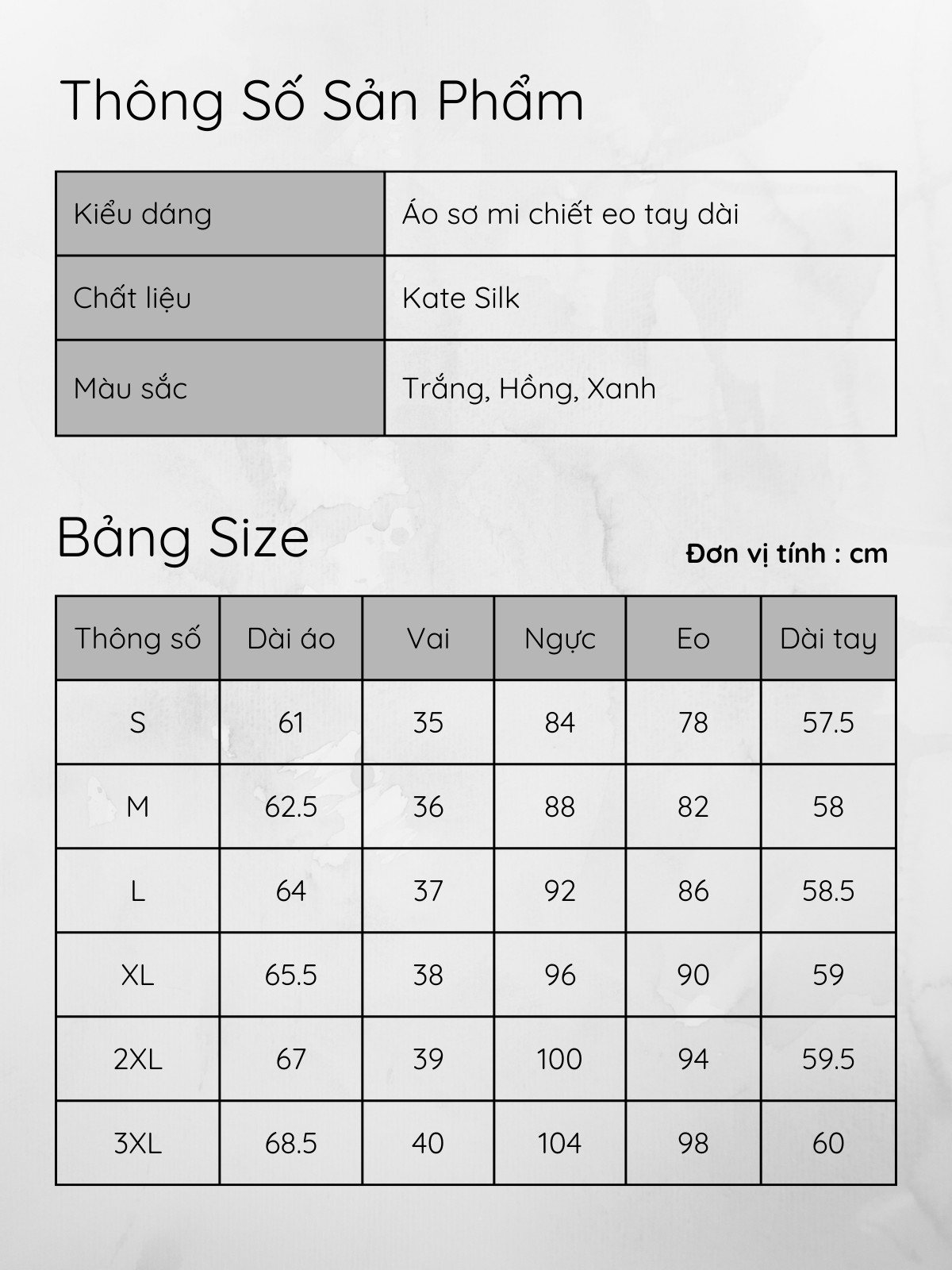 ÁO SƠ MI CHIẾT EO TAY DÀI AB0482