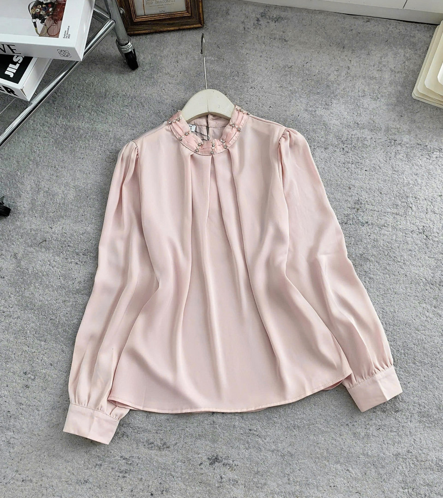 ÁO SƠ MI LỤA CỔ TRÒN HI0026