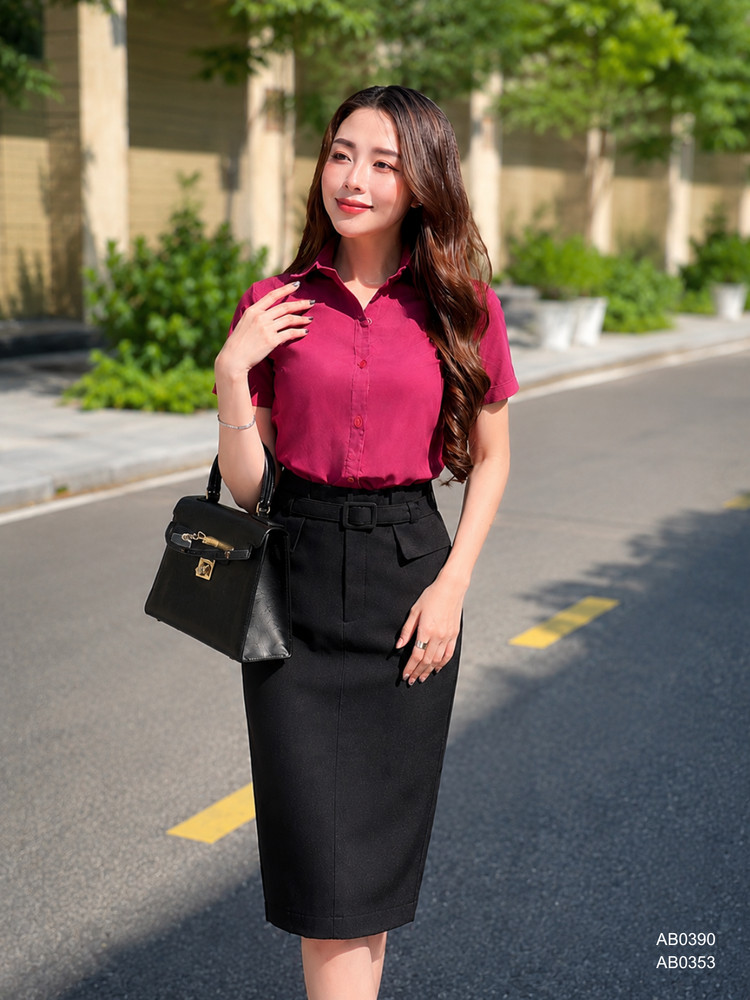SƠ MI CƠ BẢN TAY NGẮN AB0390