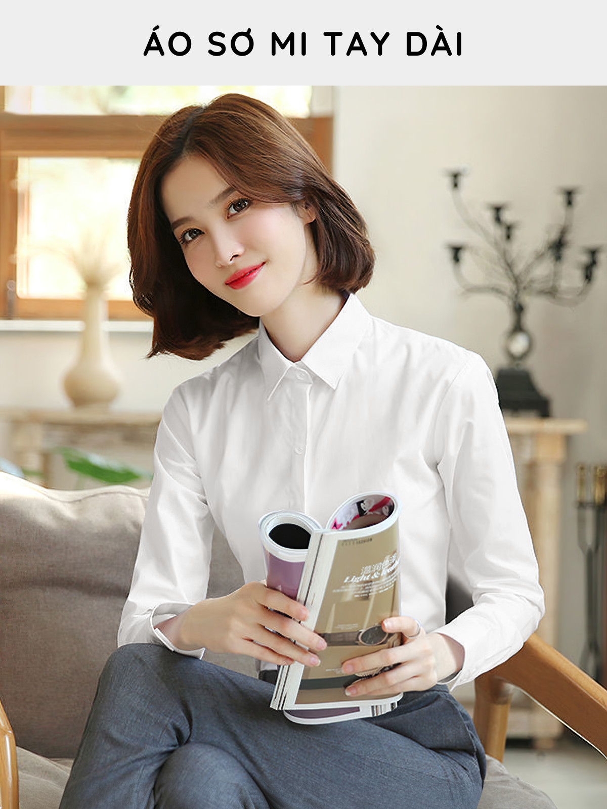 ÁO SƠ MI TAY DÀI BIG SIZE CHIẾT EO AB0480