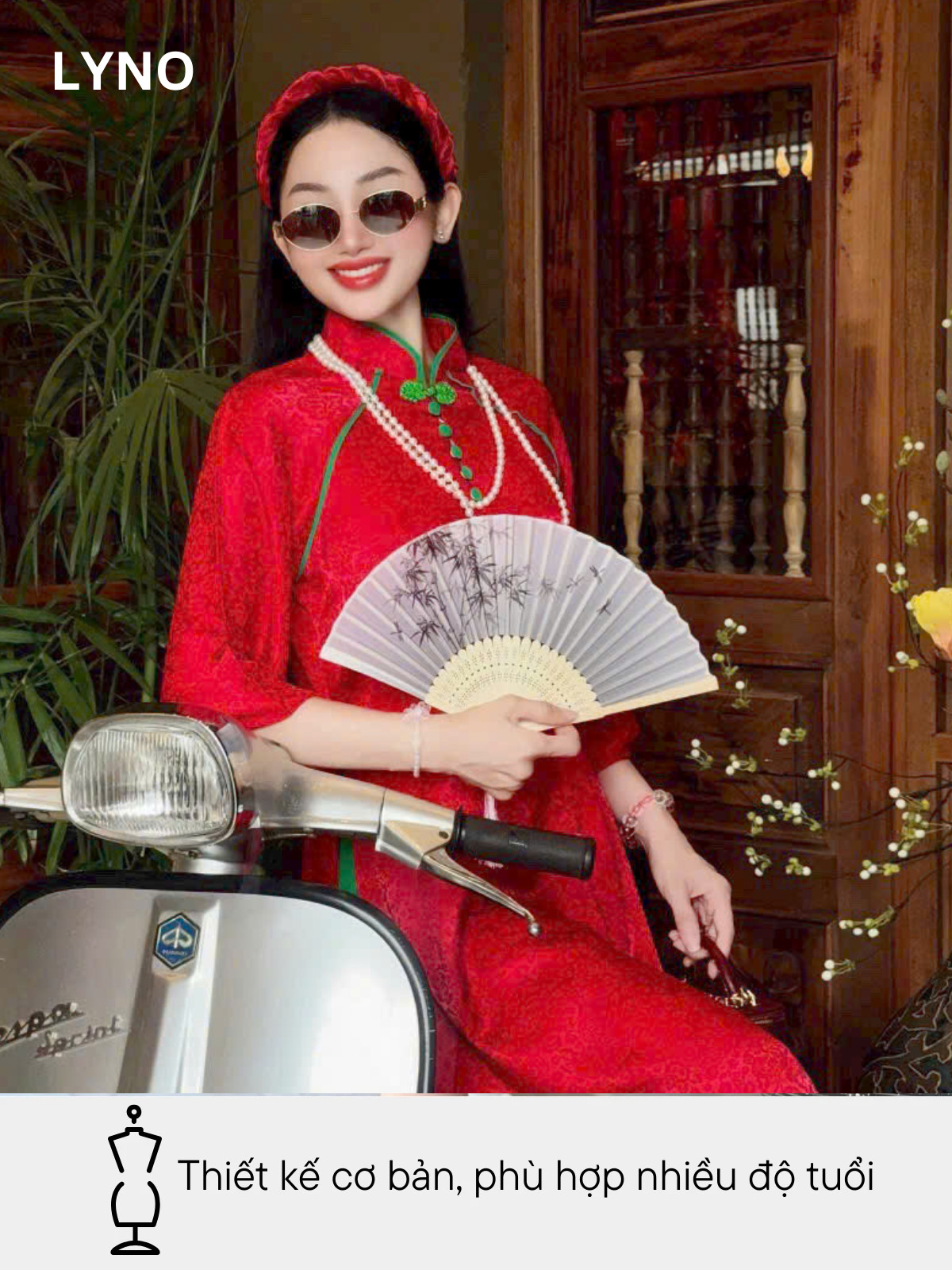 SET ÁO DÀI GẤM CỔ TÀU AL0883