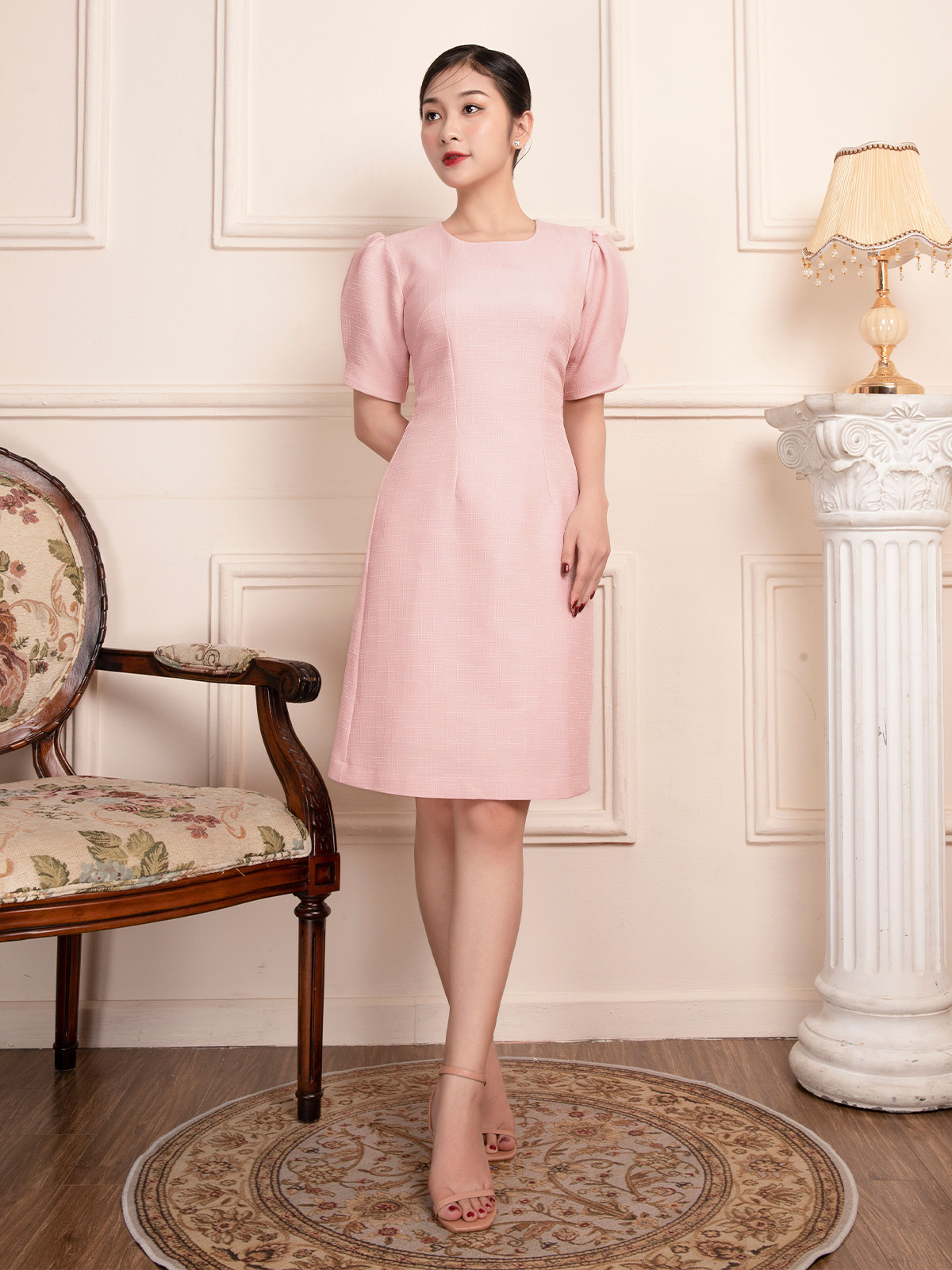 Đầm Công Sở Dáng Chữ A Linen Gân AB0280