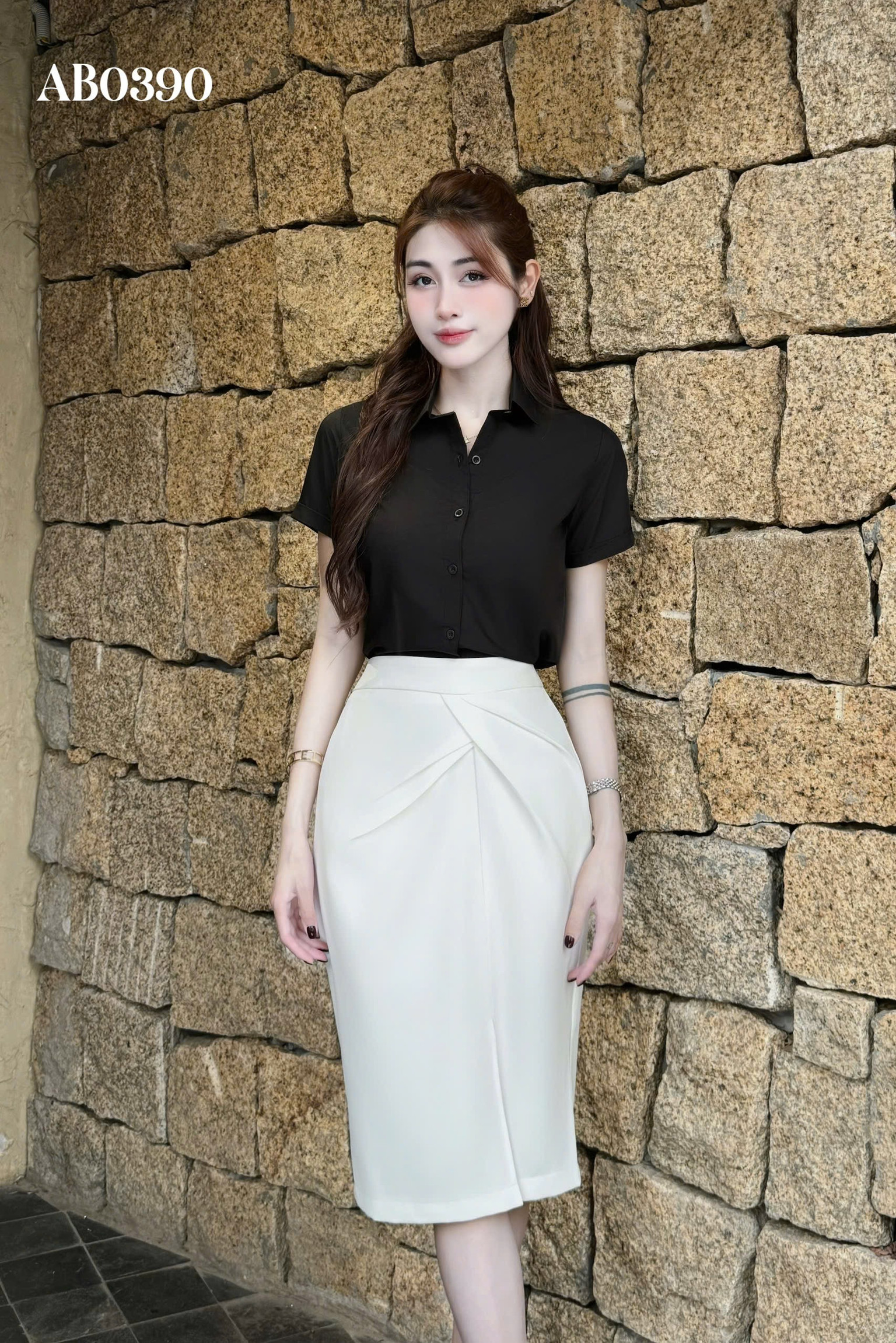 CHÂN VÁY BÚT CHÌ XẺ TÀ AB0492