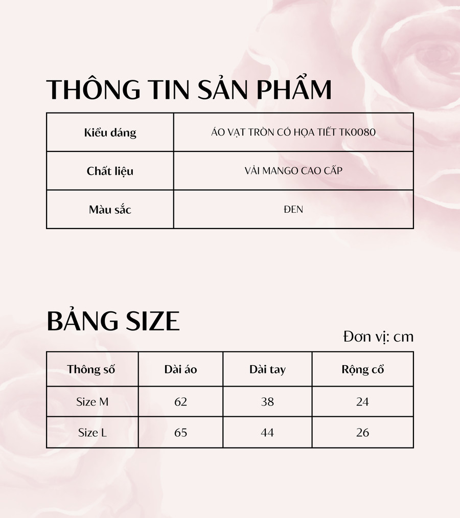 ÁO VẠT TRÒN TK0080