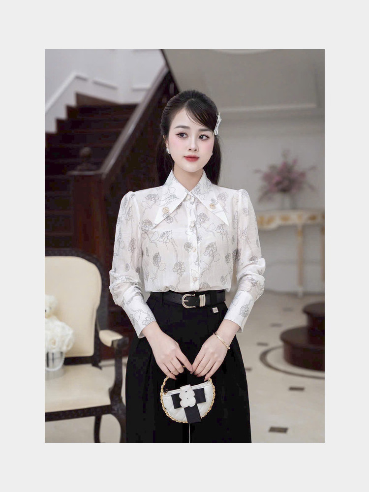ÁO SƠ MI TƠ DÀI TAY AL0944 Trắng