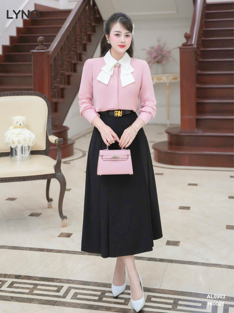 ÁO SƠ MI CỔ KIỂU TAY DÀI AL0903 Hồng