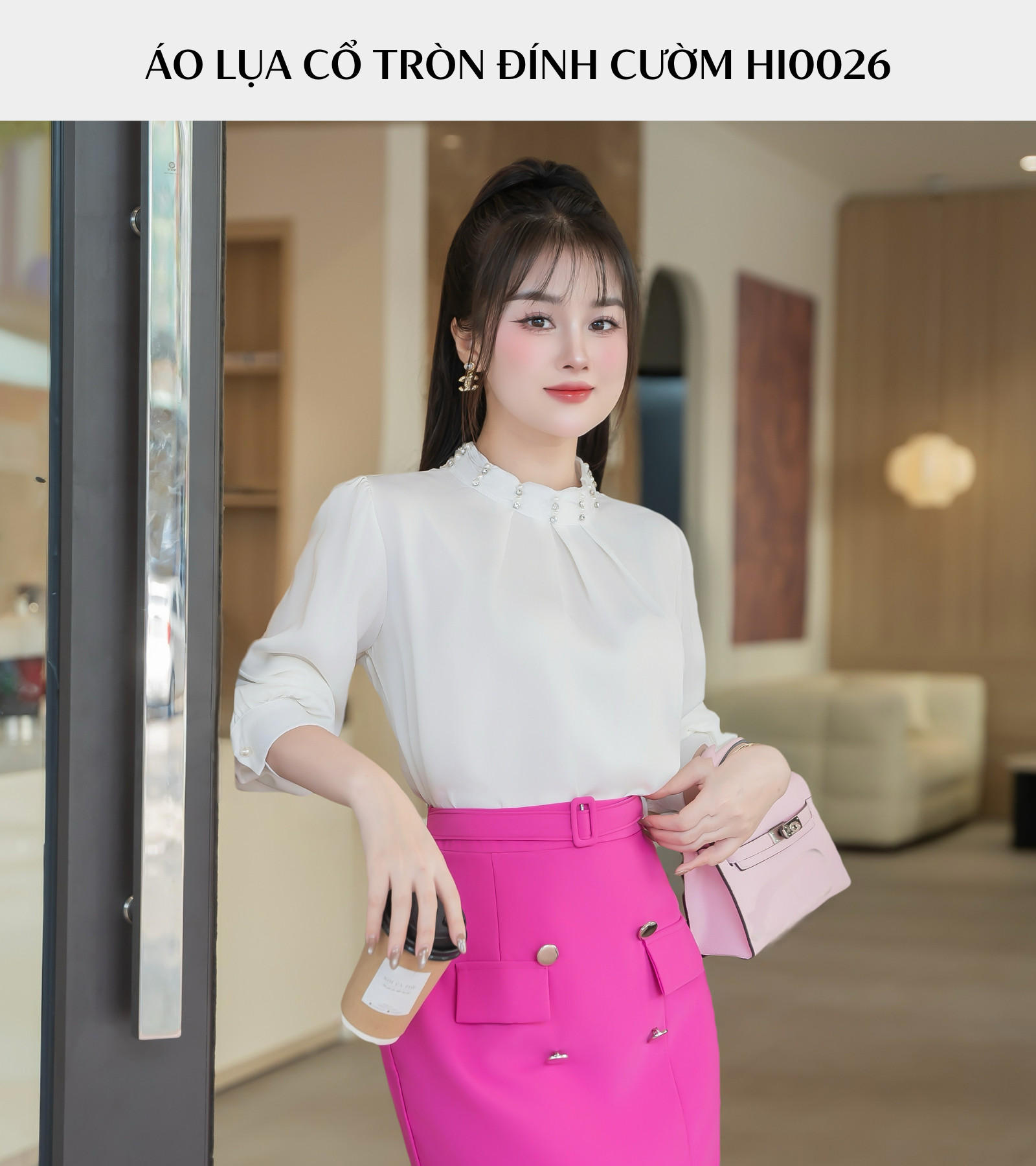 ÁO SƠ MI LỤA CỔ TRÒN HI0026
