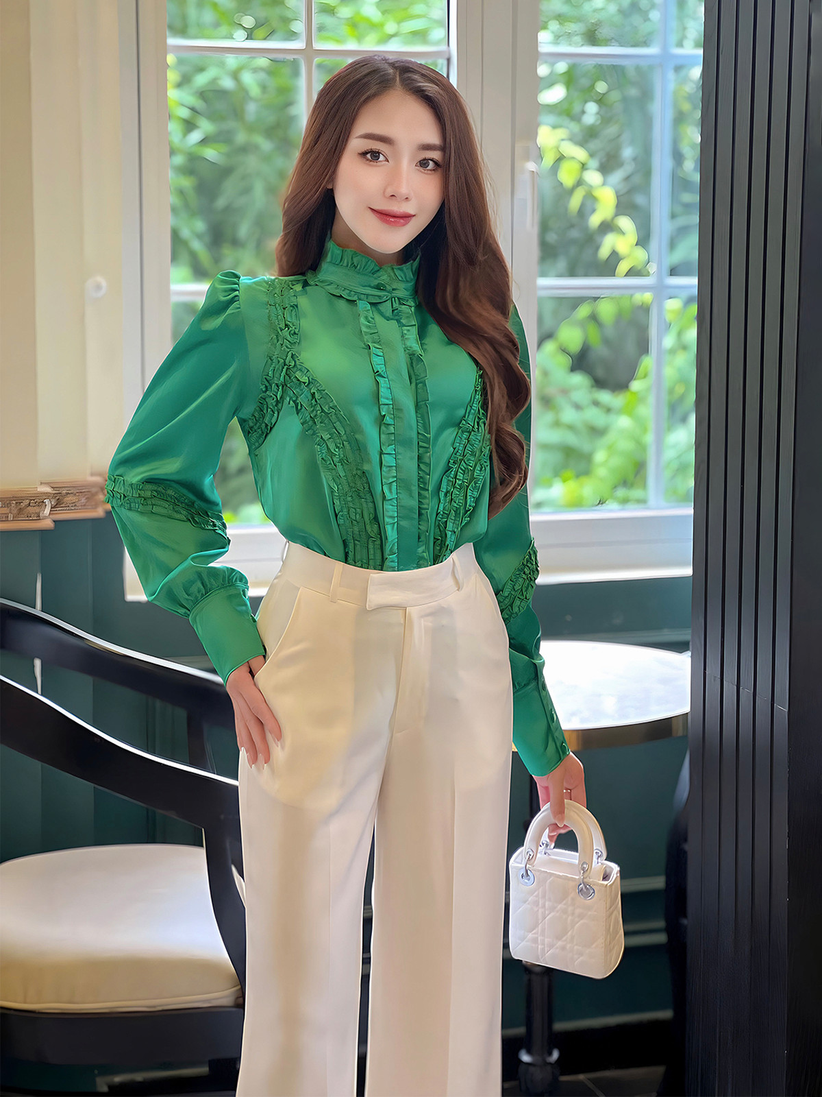 ÁO SƠ MI CAO CỔ DÀI TAY HI0009