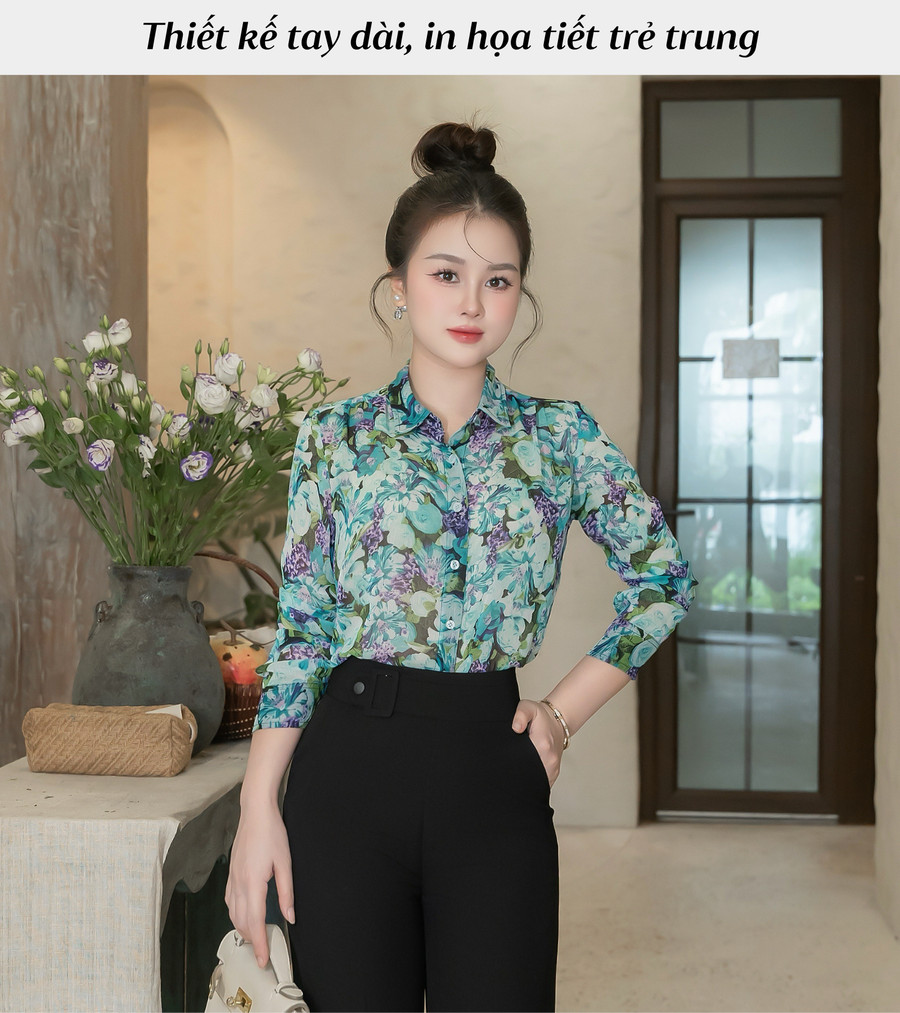 ÁO SƠ MI HỌA TIẾT HOA AB0511