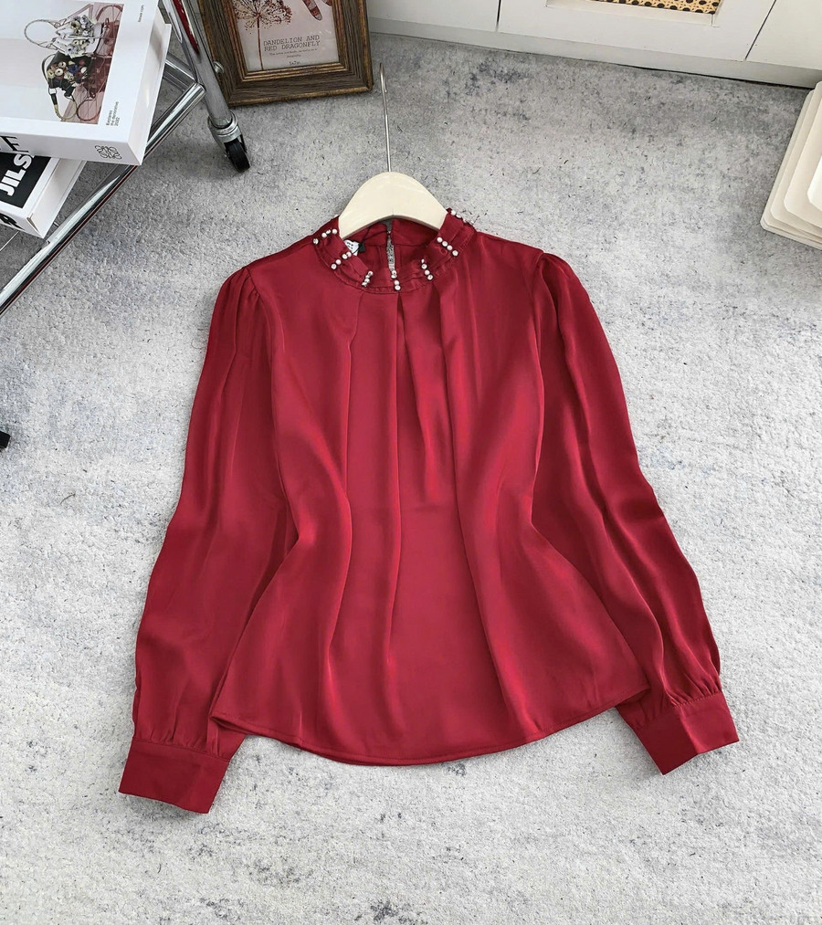 ÁO SƠ MI LỤA CỔ TRÒN HI0026