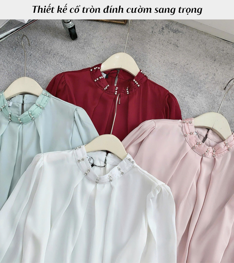 ÁO SƠ MI LỤA CỔ TRÒN HI0026