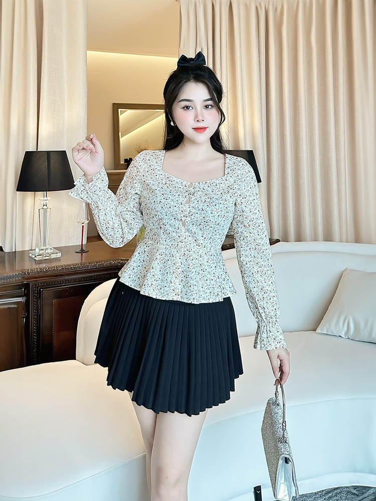 ÁO KIỂU NHÚN TAY HÀN QUỐC AB0399 Vàng