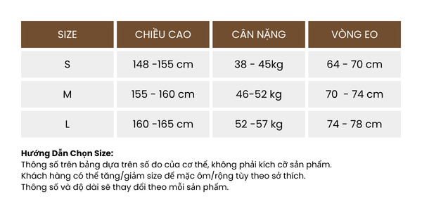 Bảng Chọn Size CHÂN VÁY XẾP LY HI0029