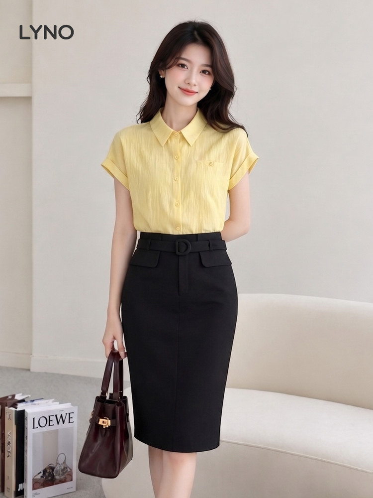 CHÂN VÁY BÚT CHÌ AB0395 Đen