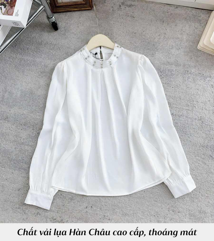 ÁO SƠ MI LỤA CỔ TRÒN HI0026
