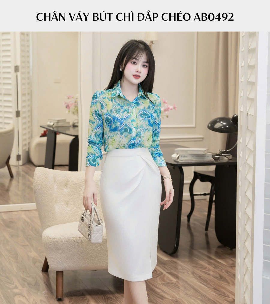 CHÂN VÁY BÚT CHÌ XẺ TÀ AB0492