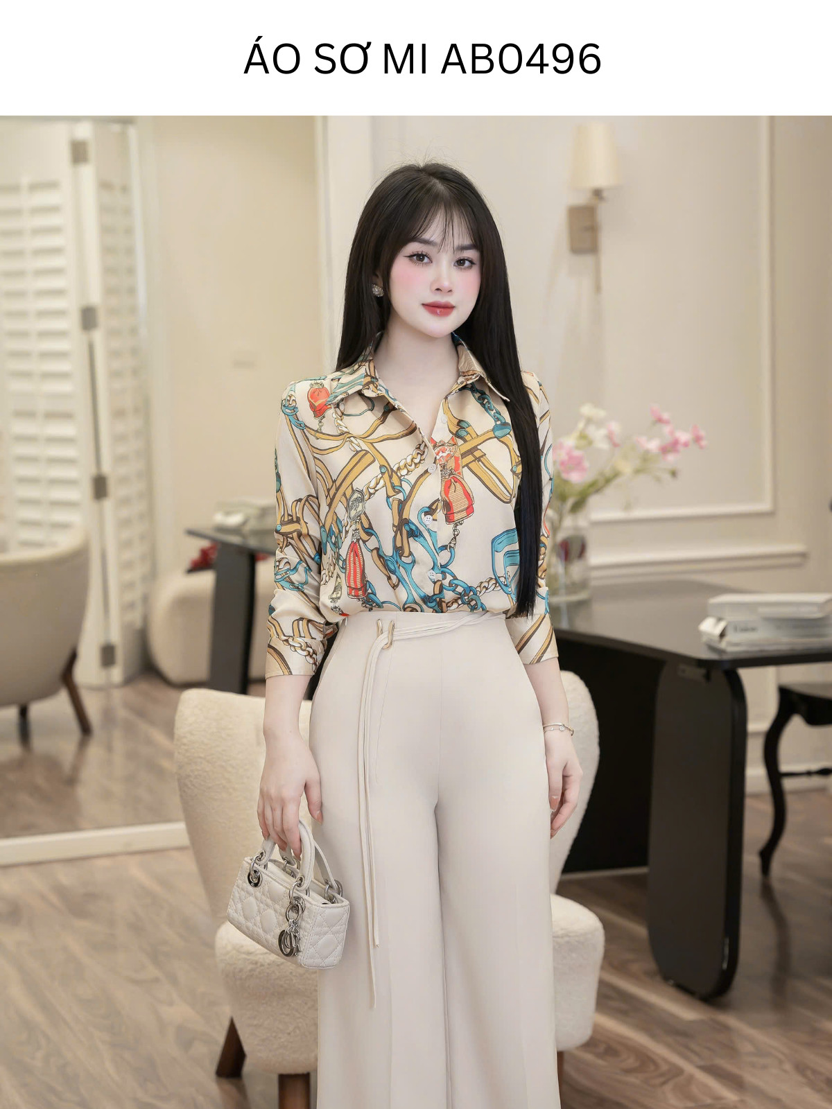 ÁO SƠ MI HỌA TIẾT AB0496