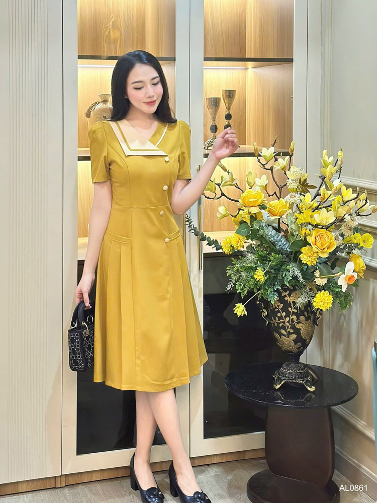 ĐẦM DÀI CỔ VUÔNG AL0861
