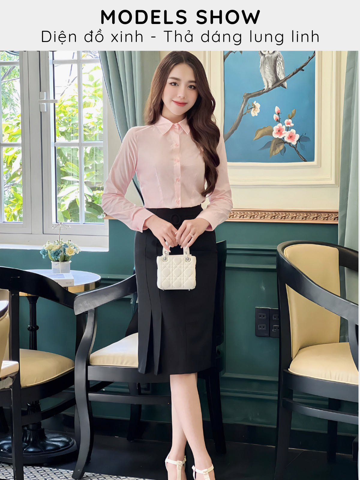 ÁO SƠ MI CHIẾT EO TAY DÀI AB0482