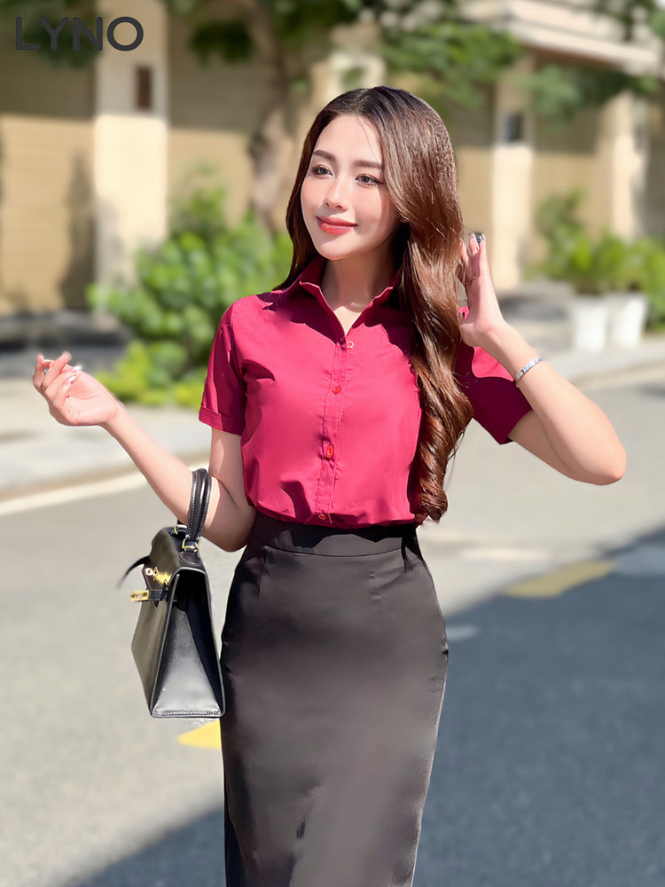 SƠ MI CƠ BẢN TAY NGẮN AB0390 Đỏ