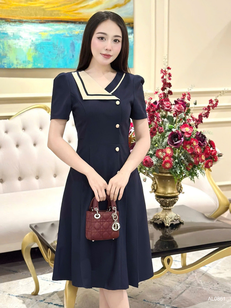 ĐẦM DÀI CỔ VUÔNG AL0861