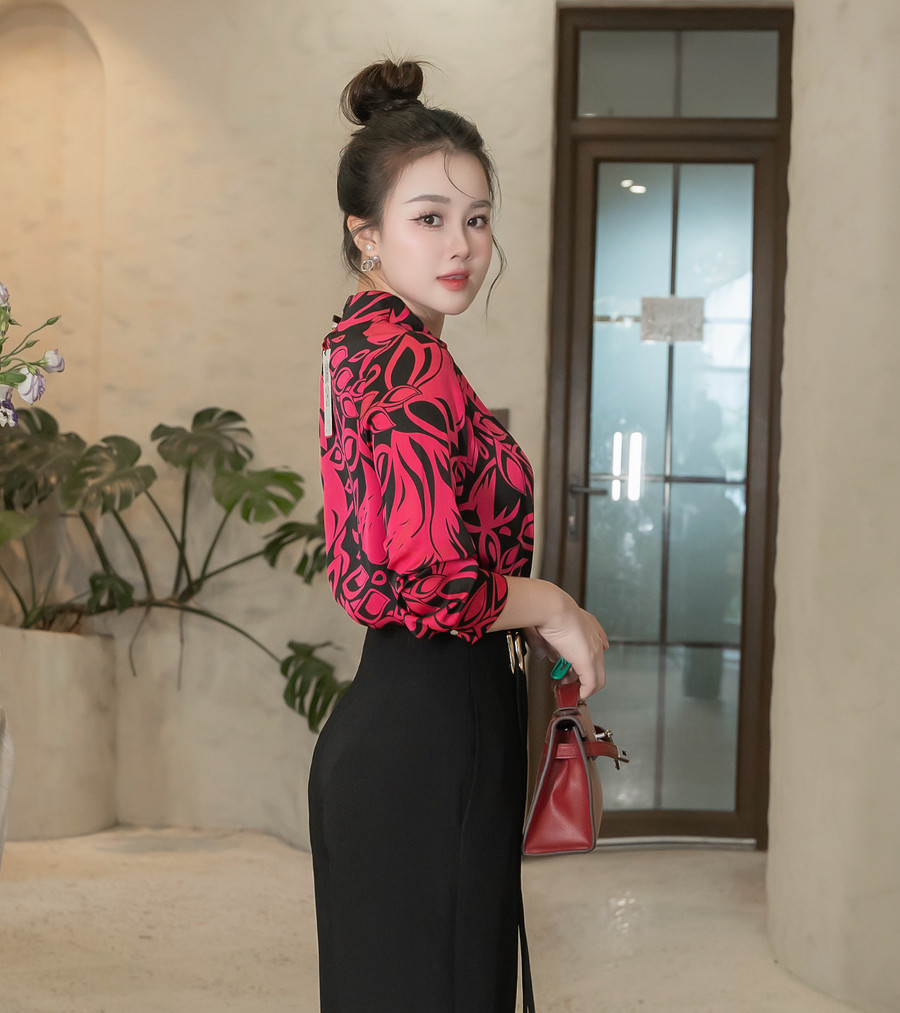 ÁO LỤA HỌA TIẾT AB0513