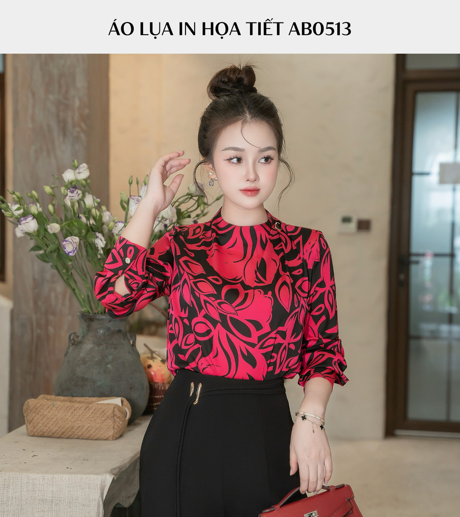 ÁO LỤA HỌA TIẾT AB0513