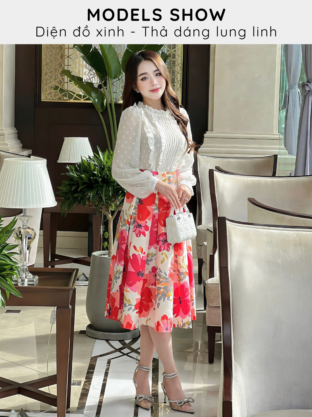 CHÂN VÁY XẾP LY IN HOA TK0056