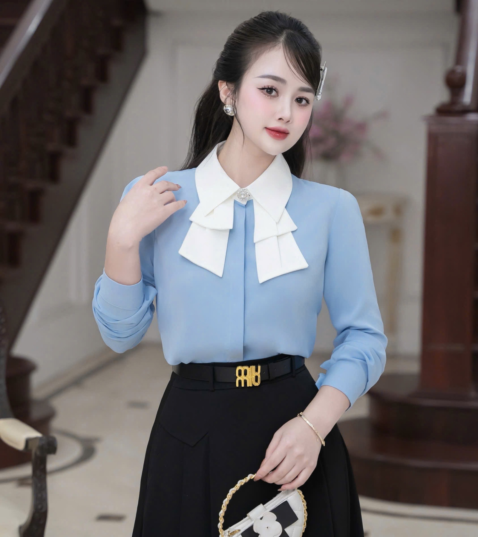 ÁO SƠ MI CỔ KIỂU TAY DÀI AL0903