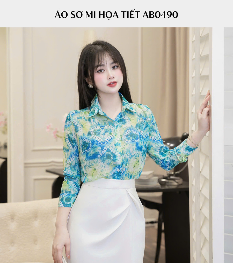 ÁO SƠ MI HỌA TIẾT AB0490