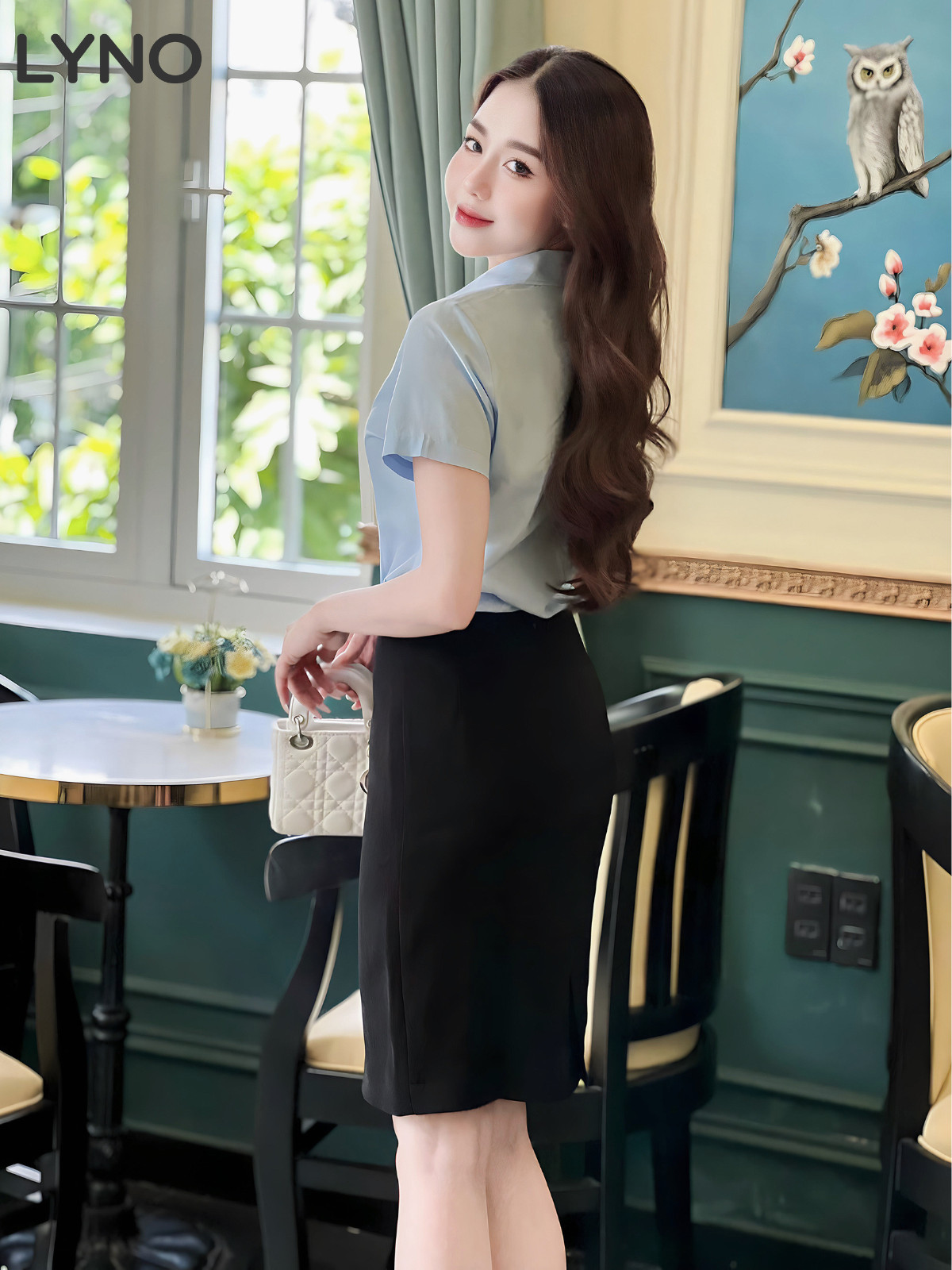ÁO SƠ MI CHIẾT EO TAY NGẮN AB0483