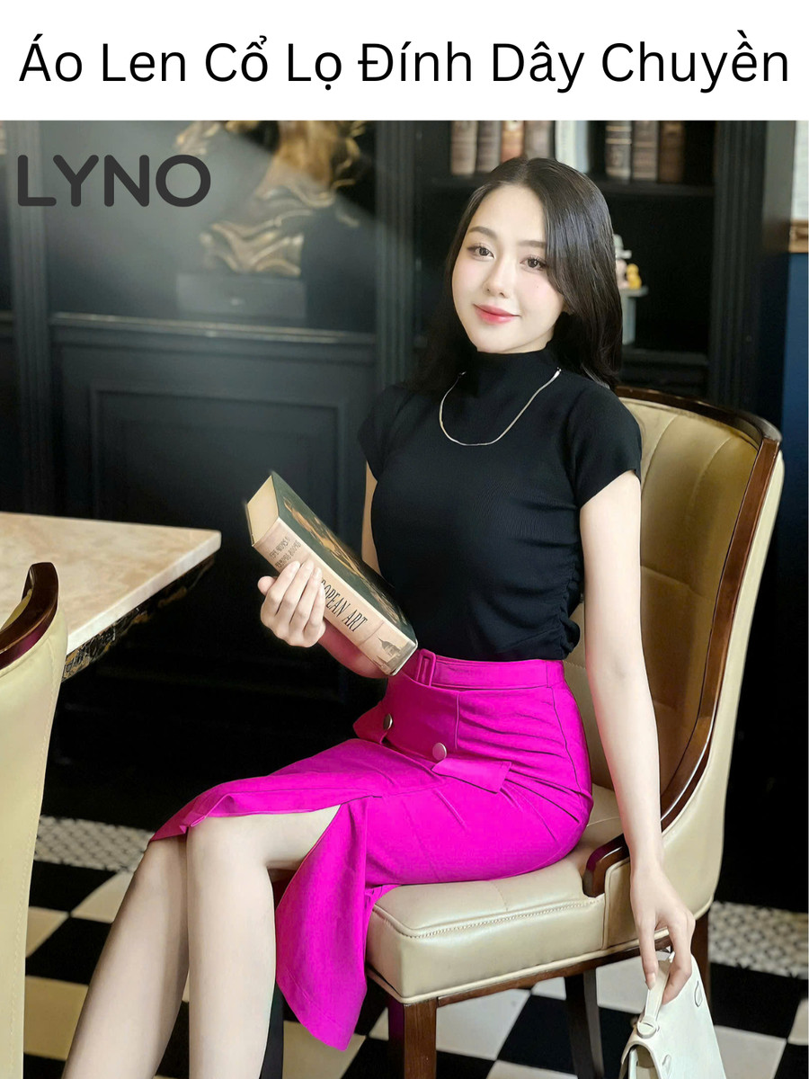 ÁO LEN CỔ LỌ ĐÍNH DÂY CHUYỀN AL0801