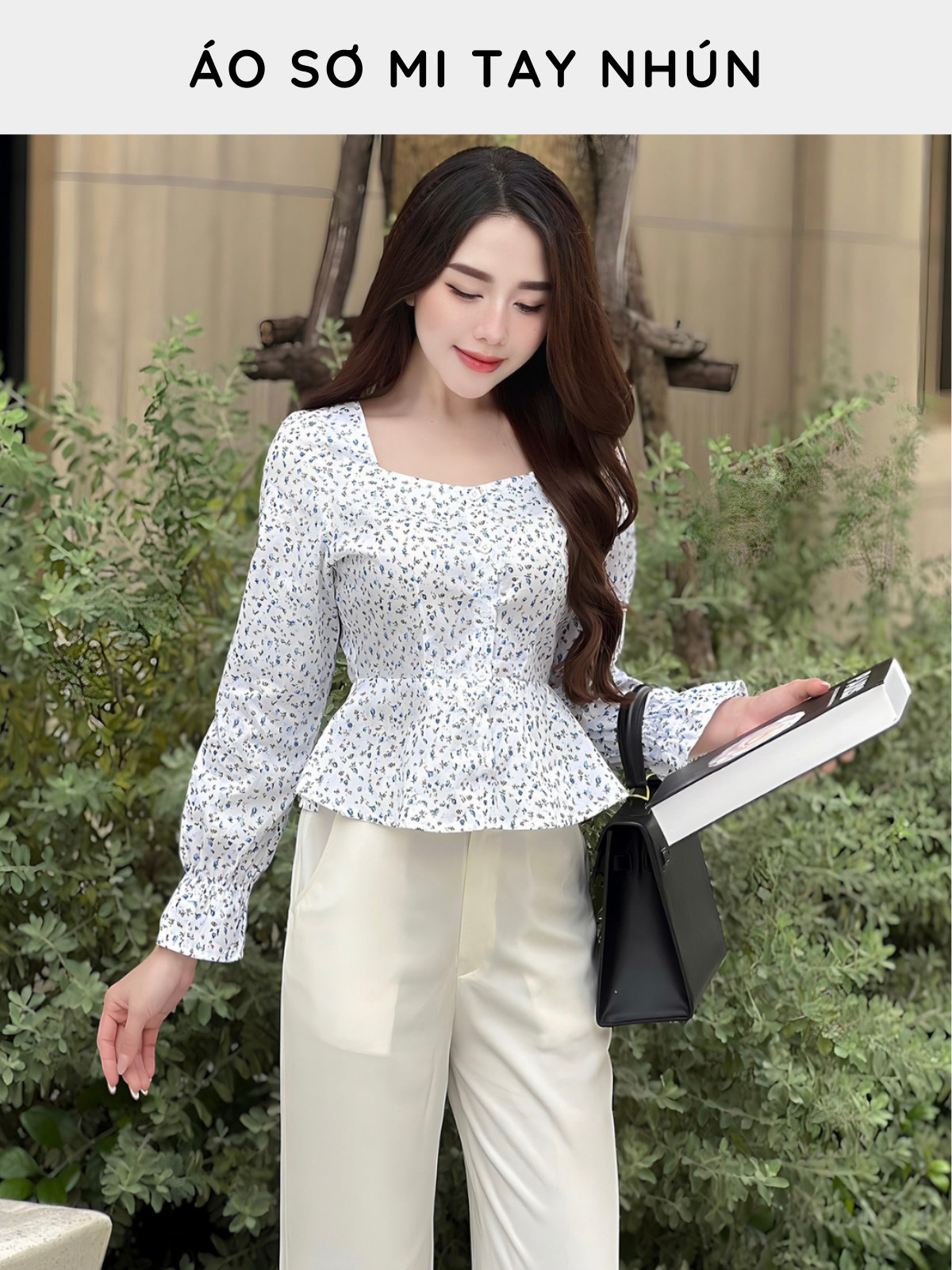 ÁO KIỂU NHÚN TAY HÀN QUỐC AB0399