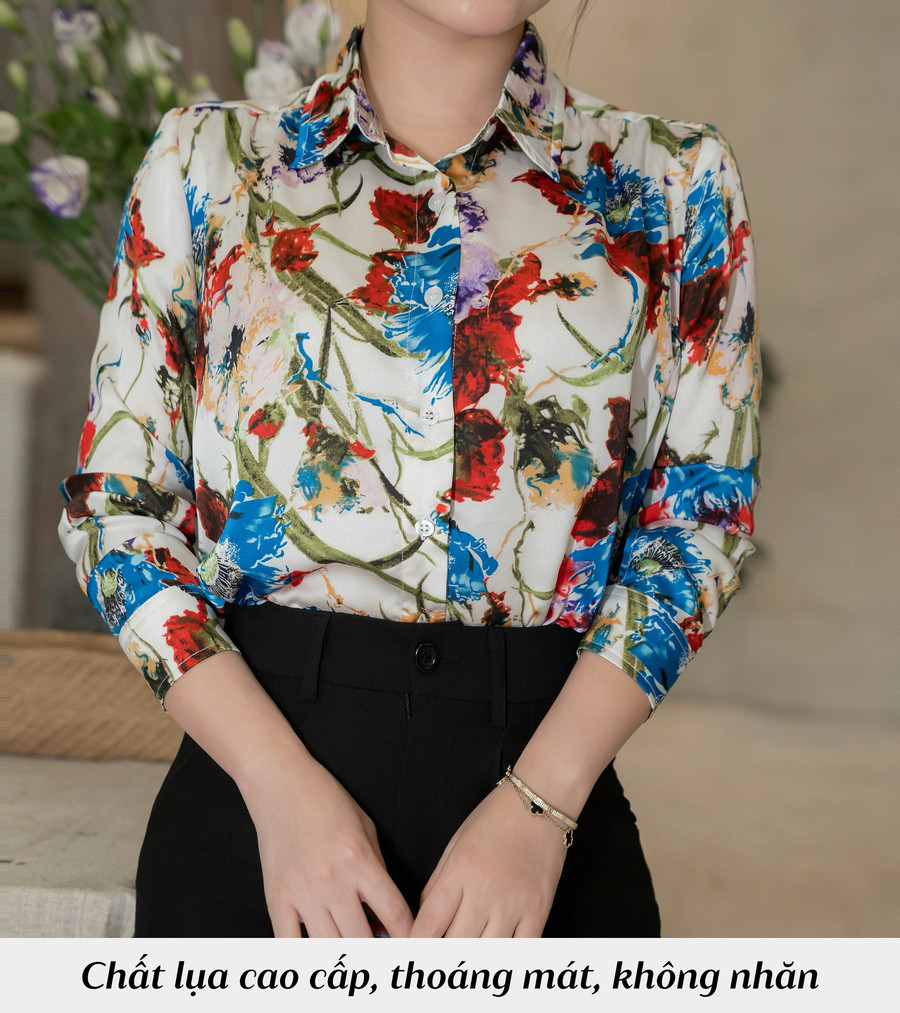 ÁO SƠ MI HỌA TIẾT HOA AB0512